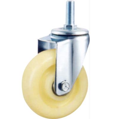 China swivel & 75/100/125 Mm Rigid Medium Duty Casters M12*30mm Thread Stem Industry Caster Wheel White PP for sale