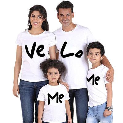 China Matching Matching Short Sleeve T-shirt White Stone Print Parent-child T-shirt Baby Kids Son Daughter Father Mother Viable Family Clothes for sale