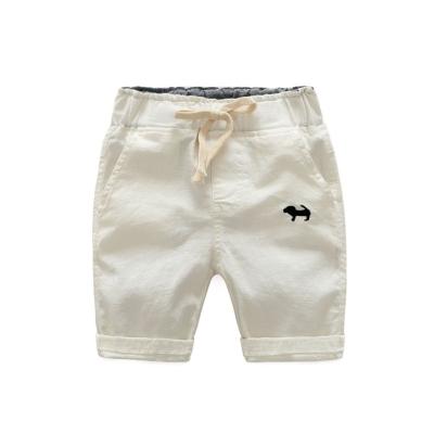 China Viable 2021 Summer Boys Kids Shorts Casual Cotton Elastic Waist Pants Toddler Kids Knee Length Pants Solid Color Baby Boy Clothes for sale