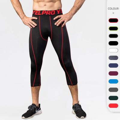 China Breathable Mens Gym Compression Leggings Running Tight Sport Capri Pants Training Tights For Men Workout Basketball 2XL Jogging Leggings for sale