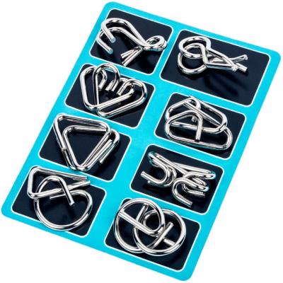 China DIY TOY 8PCS/Set Metal Puzzle IQ Wire Brain Teaser Game Metal Wire Puzzle For Kids Adults for sale