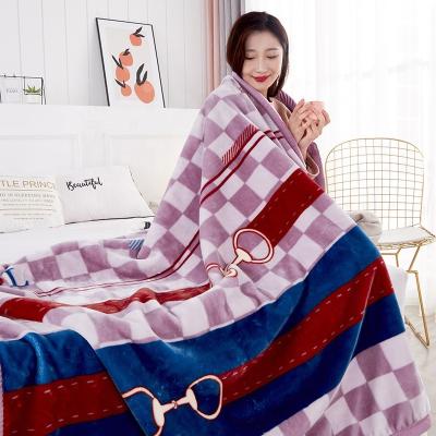 China Modern Custom Printed Cheap Polyester Flannel Fleece Soft Fleece Blanket Extra Thick Coral Blanket for sale