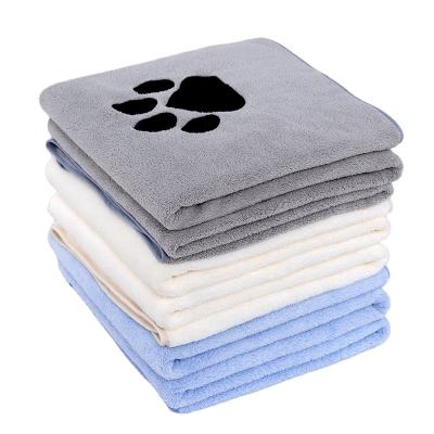 China Viable Hot Sale Super Absorbent Dog Bath Quick Drying Cleaning Towel Logo Microfiber Pet Towel Custom Made for sale