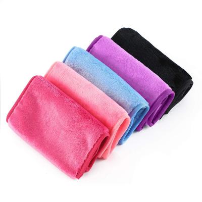 China Factory Wholesale Washable Embroidered LOGO Microfiber Wash Cloth Makeup Remover Towel for sale