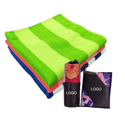 China Disposable Custom Printed Logo Microfiber Beach Towel Super Microfiber Absorbent Towel For Beach Towel for sale