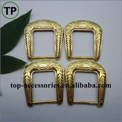 China Dry Cleaning Metal Alloy Gold Plating Square Belt Buckle For Belt End for sale