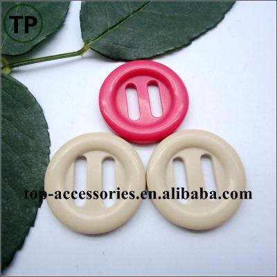 China Colored Dry Cleaning Plastic / Resin Long Holes Button Ribbon By The Button for sale