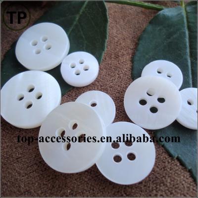 China White Natural Material Four Holes Large Dry Cleaning Pearl Coat Shell Button for sale