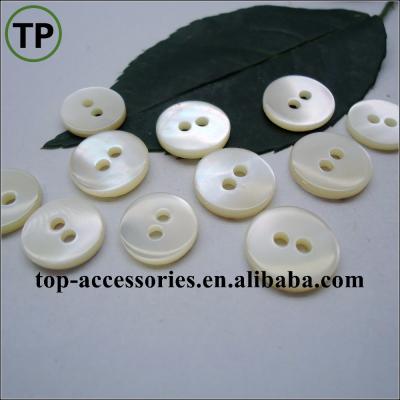 China Dry Cleaning Pearl Two Holes Flat Natural White Shell Button For Shirt for sale