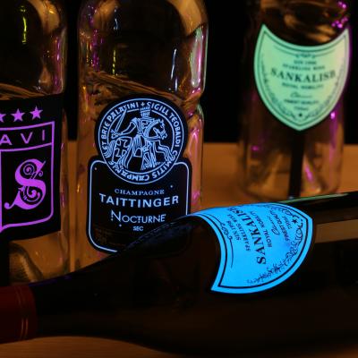 China Weddings LED Luminous Label Sticker For Wine Bottle Nightclub Party Bar Victory Bottle Sticker for sale