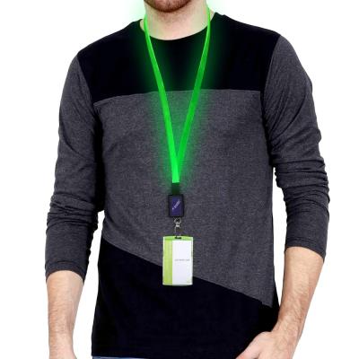 China Creative high quality TPU OEM new products with low prices multinational logo LED luminous identification TPU lanyard in 2021 for sale