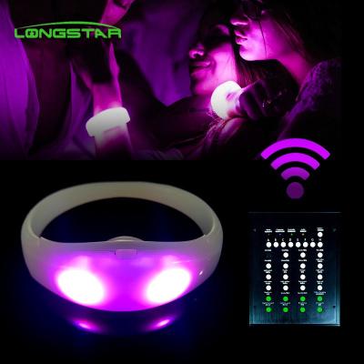 China It Flashes By Controller Birthday Decoration LED Strip Party Items Remote Flashing Glowing Wristbands for sale