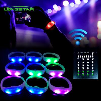 China Gift & 2021 Store New Product Custom Logo Remote Controlled LED Bracelet DMX Control LED Bracelet for sale