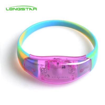 China Sound Trigger Wristband / Motion Sensor Led Wristband Fashion LED Adjustable Portable Glow Wristband Voice Control Flashing Light Up Wrist Band Party Concert for sale