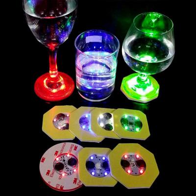 China Weddings Customize Round LED Bottle Sticker Light LED Light Up Glow Cup Sticker With Battery For Beer Vodka Bottle for sale