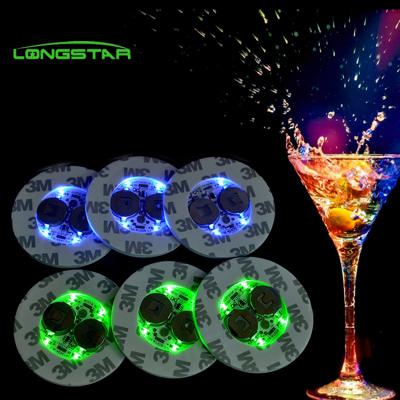 China 2021 Weddings Fashion Drinks Night Lights Club Beer Party Decor LED Bottle Coaster Sticker Flashing Ambient Light for sale