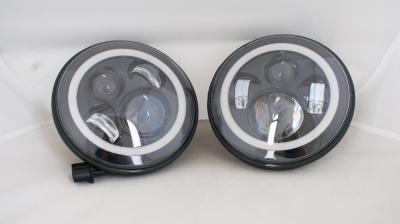 China Black Chrome 7 Inch Round LED Headlights , IP67 4X4 40w LED Headlight for sale