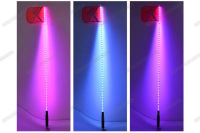 China Fiber Optic Light Whip With Remote Control , RGB Quick Light Whips With Flag for sale