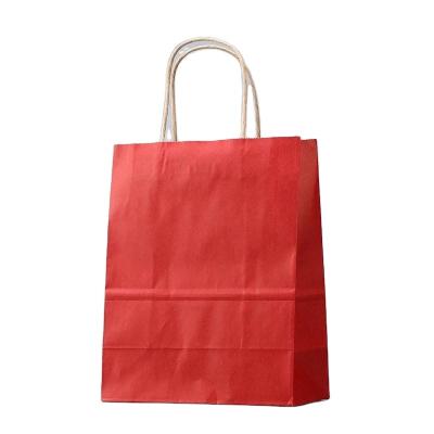 China Recycled Materials Wholesale Recycled Solid Cheap Kraft Bag Customized Paper Bags With Handle for sale