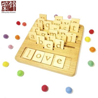 China Wooden Alphabet Board Game Set Letters Montessori Game Words Learning Toy Letter Teaching Toy JRKT-00013 for sale