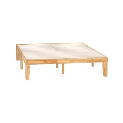 China Soft Bed 14 Inch Wooden Platform Bed Slat Support Finish Natural Wood Queen Size Bed for sale