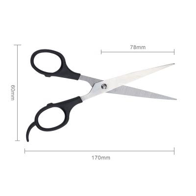 China Convenient HAIR Plastic Handle Smooth Edge Stainless Steel Blade Clips Barber Hair Cutting Scissors for sale