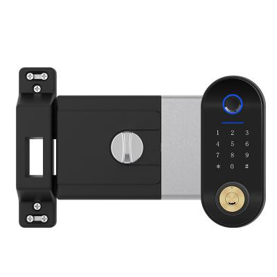 China Low Power/Low Power Prompt Opening Card Luxury Keyless Fingerprint Swipe Home Security Electronic Door Handle Lock With Waterproof Design for sale