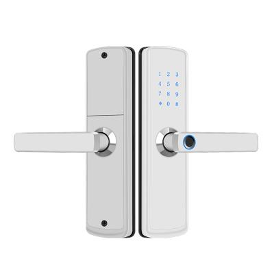 China Home Base Entry Hotel Apartments Office Digital Wifi Fingerprint Smart Keypad TT Electronic Safe Card Keyless Door Locks Handle Locks For Home Door for sale