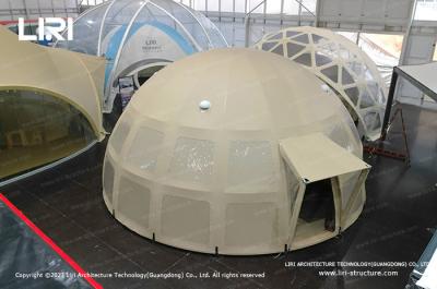 China 8m Panorama Dome Glamping Tent With Structural Plywood And PVC Fabric cover for sale