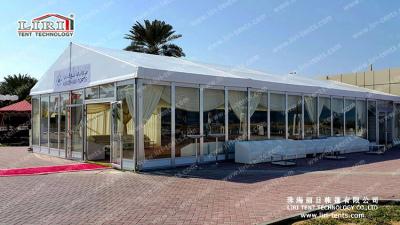 China 10x20m Luxury Event Tent Structure With Glass Walls 100% Waterproof PVC Fabric for sale