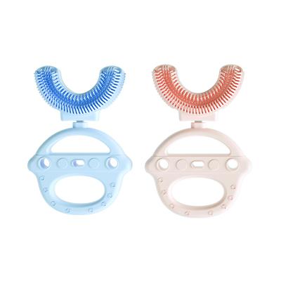 China New Baby Mouth Toothbrush Convenient Simple Silicone Cleaning U-shaped Toothbrush Children Mouth Warm Home Oral Teeth Care for sale