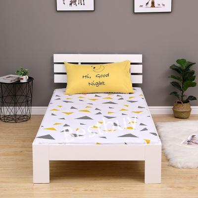 China Modern Design Single Bed Modern Solid Pine Wood With Headboard Foot End Furniture Beds White Wood Bottom for sale