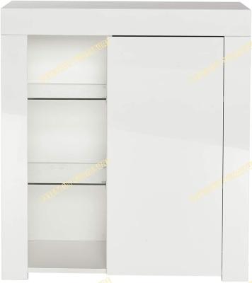 China (Others) Adjustable Modern White Matt Gloss Buffet Sideboards Display Cabinets with LED Lights for sale