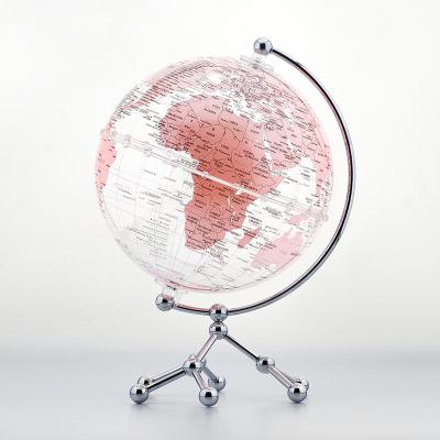 China High Quality Crystal Clear Smooth Rotating Tellurion World Globe Decorative With Metal Stand For Christmas Gift for sale