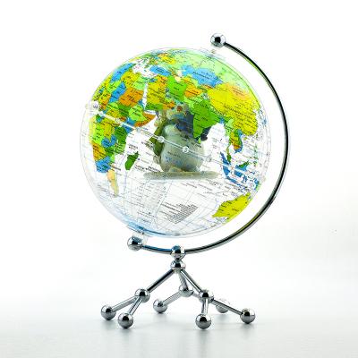 China Transparent World Education Globe Terrestrial Geography Globe With Metal Arc for sale