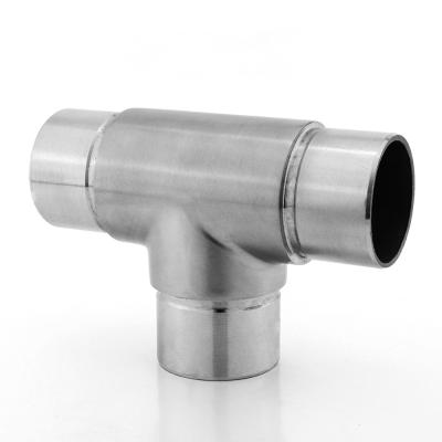 China Modern High Quality 3 Way Pipe Fittings T Shape Elbow Stainless Steel Tube Railing Connector For Fence for sale