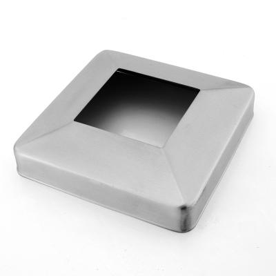 China Modern High Quality Satin Square Base Plate Cover Stainless Steel Base Post Cover For Staircase for sale