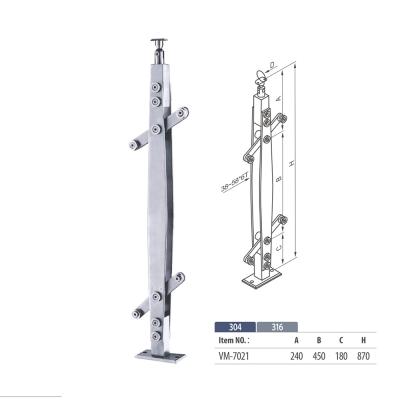 China Modern Exterior Stainless Steel Plate Balustrade Made-in-China Glass Balustrade For Mall for sale