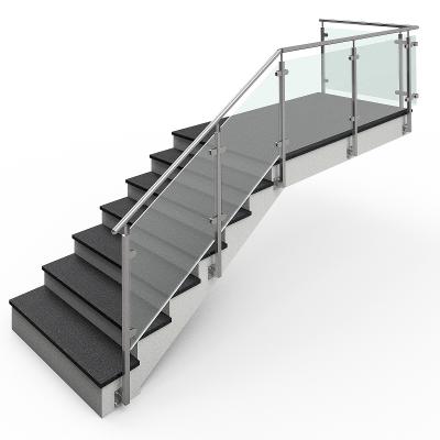 China Hot Selling Modern Balcony 304 Stainless Steel 316 Staircase Glass Railing for sale