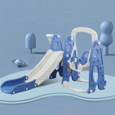 China PE Customized Blue And Pink Slide With Swing Indoor 3in Baby 1 Plastic Slide With Swing Set for sale