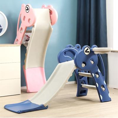 China PE Pink Blue Simple Plastic Eco-friendly Kids Slide Indoor Playground Slide For Kids for sale