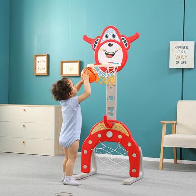 China PE Factory Wholesale Adjustable Height Kids Indoor Plastic Basketball Ring Hoop Stand for sale