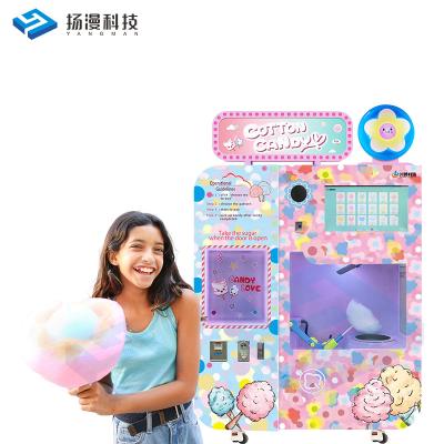 China Commercial Catering Earn Money Credit Card Robot Sugar Cotton Candy Machine For Floral Amusement Park for sale