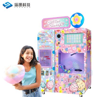 China Commercial sourcing diy four kinds of newest taste robot arm cotton candy selling cotton candy machine has 25 languages for sale