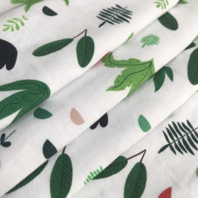 China Best Organic Selling NO MOQ Custom Digital Printing Bamboo Fabric 250g Organic Cotton Fabric For Clothing for sale