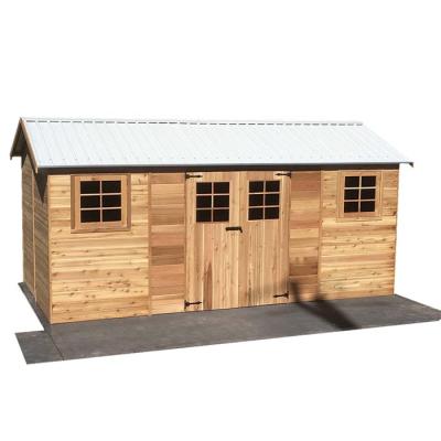 China Easily Assembled Factory Sale Customize Real Cedar Sheds Storage Outdoor Wooden Cheap Red for sale