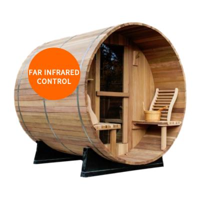 China Computer Control Panel Sauna Room 2 Person Purely Outdoor Far Infrared Use Cedar Traditional Small Sauna Room for sale