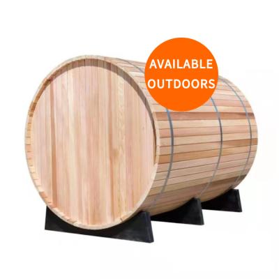 China Portable Home Computer Control Panel Steam Sauna Room Barrel Shape Outdoor Traditional Sauna Room for sale