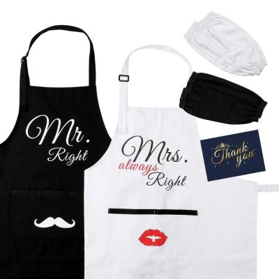 China Mr. Right to Tidy Up/Storage and Mrs. Always Right Couples Apron Gift Set for sale