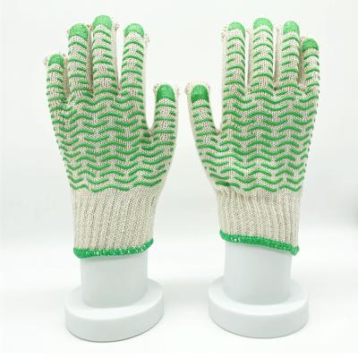 China Non-Slip Durable Sole Single Side PVC Dotted Cotton Gloves For Construction PVC Work Gardening General Purpose for sale